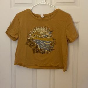 “California” graphic tee, cropped, womens medium